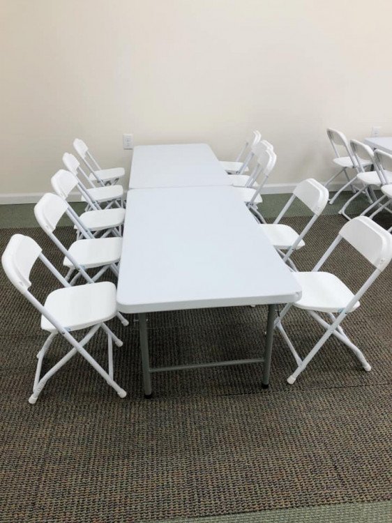 Rent plastic tables and chairs hot sale