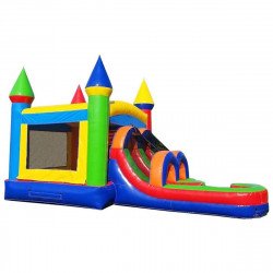 Modern Rainbow Water Slide Bounce House Combo